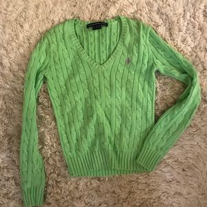 Ralph Lauren cable knit v neck sweater